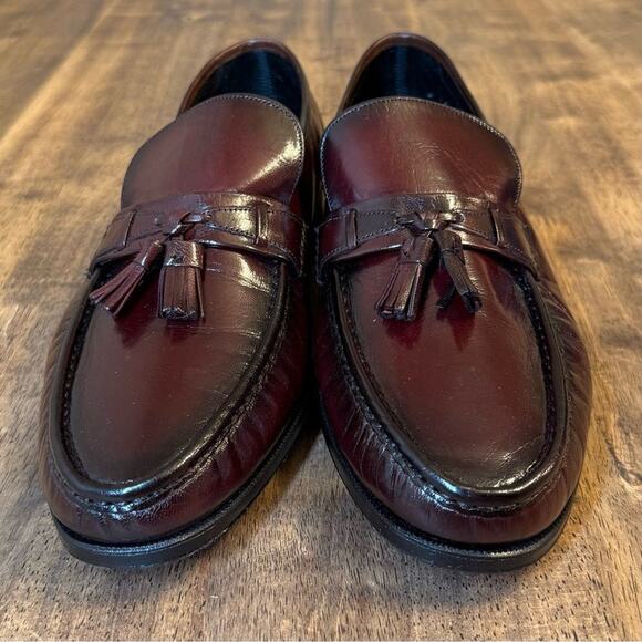 Florsheim Men’s Como Tassel Heeled Leather Loafer Shoe Black Cherry Sz 10.5 EEE - Picture 5 of 13